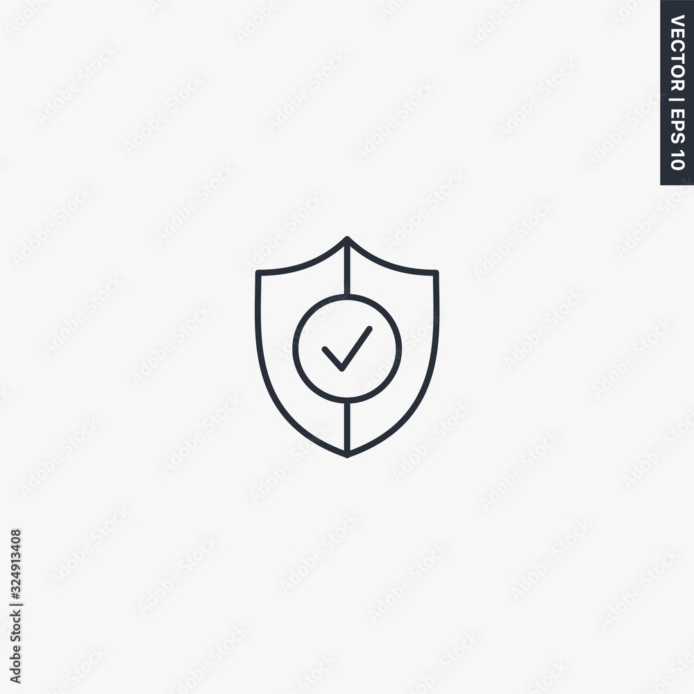 Protection, security, linear style sign for mobile concept and web design Protection, security, linear style sign for mobile concept and web design