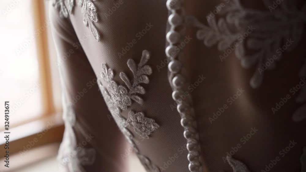 Bridal dress back with lace. Bridal dress back with lace.
