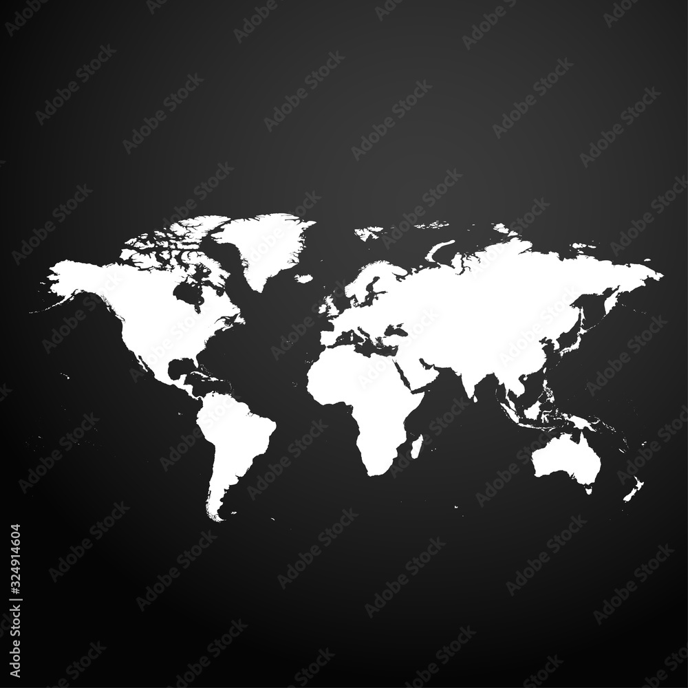 World map icon isolated on black background. Travel worldwide icon World map icon isolated on black background. Travel worldwide icon