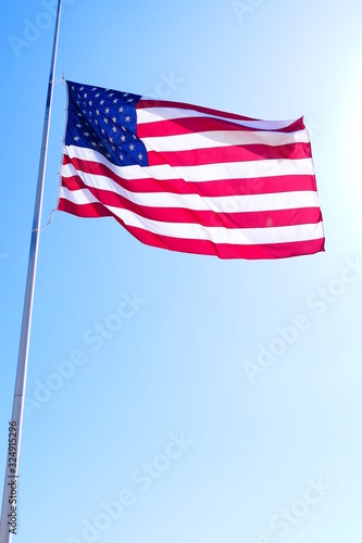 american flag in the wind