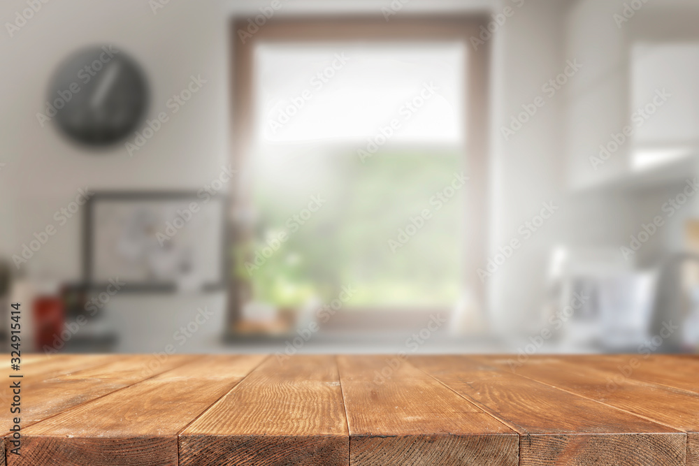 table background of free space and kitchen interior table background of free space and kitchen interior