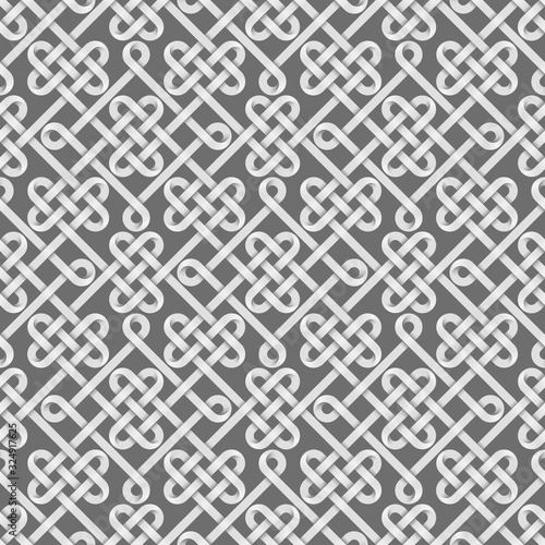 Vector seamless ornament of stripes weaved like celtic knots.