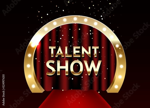 Talent show vector poster template. E