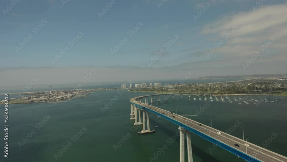 Wide aerial, Coronado Bridge in San Diego Wide aerial, Coronado Bridge in San Diego