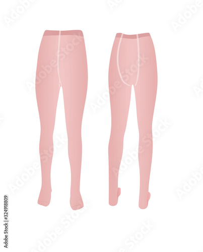 Pink kids pantyhose. vector illustration