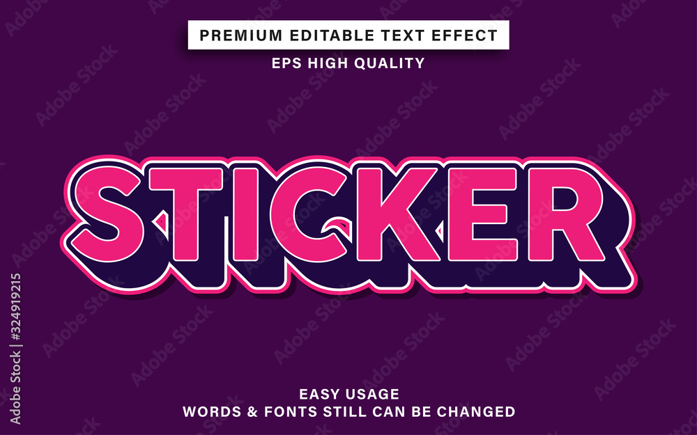 sticker text effect