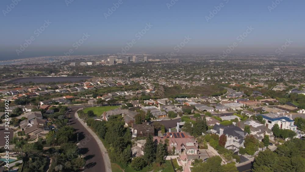 Pan left aerial, Newport Beach neighborhood Pan left aerial, Newport Beach neighborhood