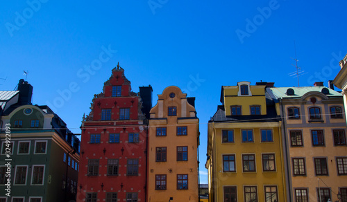 Beautiful houses in old town in Stockholm,Sweden
