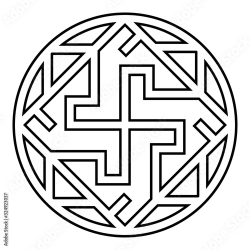 Valkyrie Varangian sign Valkiriya slavic symbol icon outline black color vector illustration flat style image