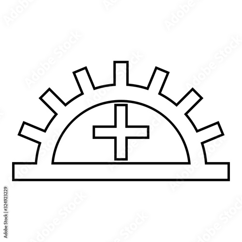 Satisfactory light fastness Designation on the wallpaper symbol icon outline black color vector illustration flat style image