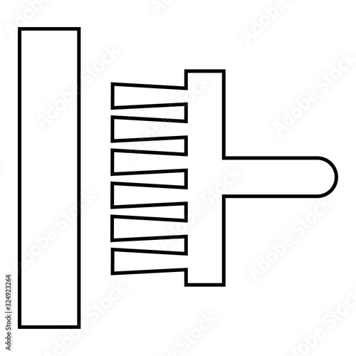 Glue applied to the wall Designation on the wallpaper symbol icon outline black color vector illustration flat style image