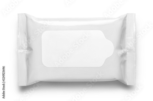 Canvas Print Wet wipes pouch, isolated on white background
