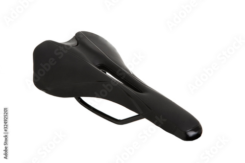 Bicycle saddle on white background