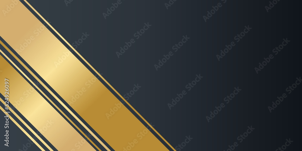 Black background overlap gold and black sheets, modern abstract widescreen background with place for your text or message or presentation slide design. Black background overlap gold and black sheets, modern abstract widescreen background with place for your text or message or presentation slide design.