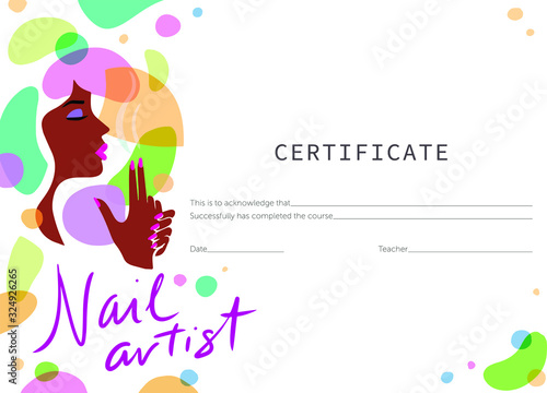 Certificate of a manicurist.