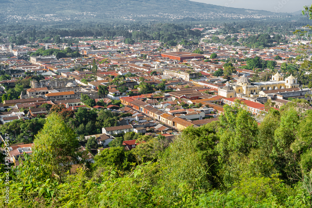 Vista panorámica de la ciudad de Antigua Guatemala.