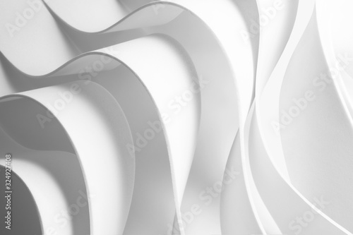 Structure with wavy white elements, abstract background