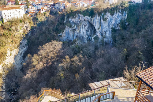 An aerial view of Pazin zip line, Istria, Croatia photo