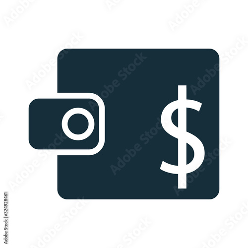 wallet with money dollar symbol silhouette style © Jemastock