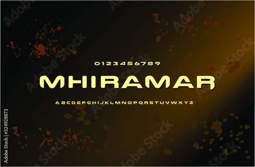 Modern Tactical Alphabet Font. Typography military style fonts for technology, digital, game logo design. Vector illustration