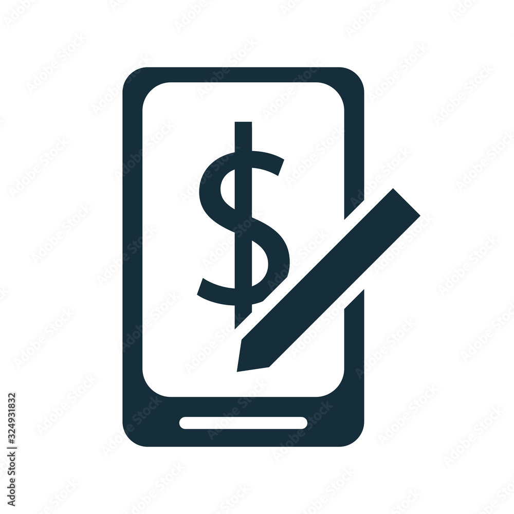 smartphone with money dollar symbol silhouette style smartphone with money dollar symbol silhouette style