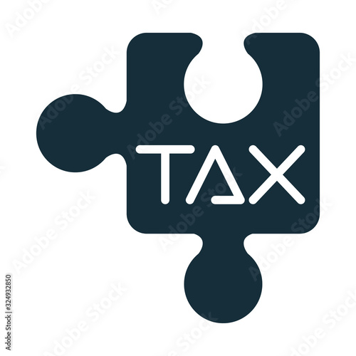 tax obligation with puzzle piece silhouette style