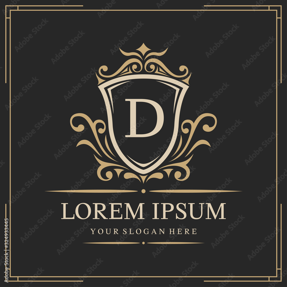 Luxury logo template, letter D logo design, vector illustration Luxury logo template, letter D logo design, vector illustration