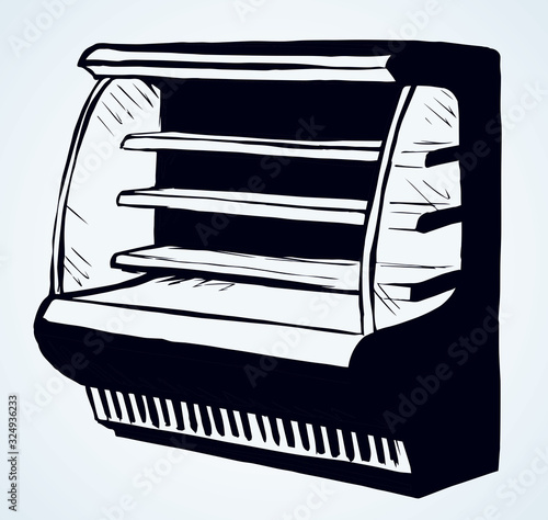 Freezer to store. Vector drawing
