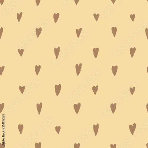 Vintage romantic hearts seamless pattern