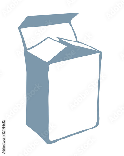 Rectangular carton packaging. Vector drawing