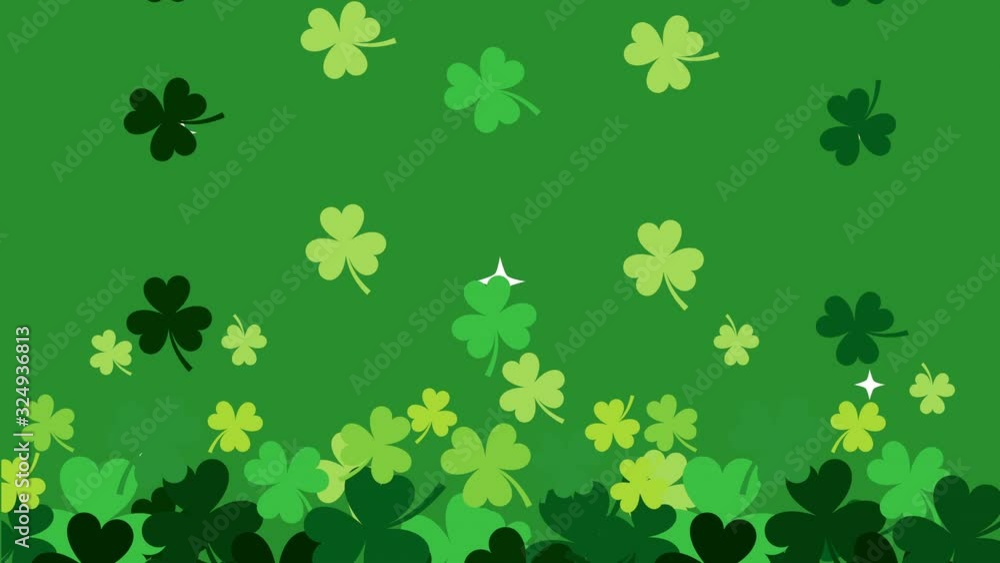 st patricks day animated card with clovers pattern st patricks day animated card with clovers pattern