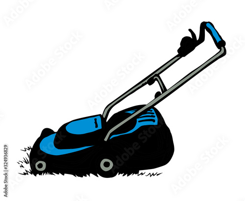 Lawn mower. Vector drawing object