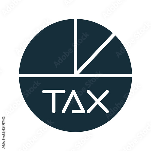 tax obligation statistics pie silhouette style