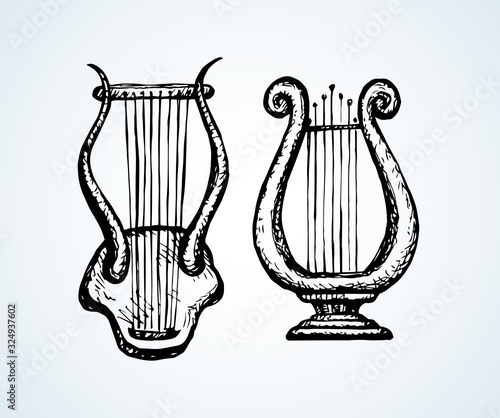 Harp. Vector drawing