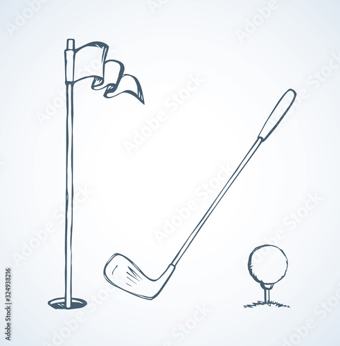 The golf ball. Vector drawing