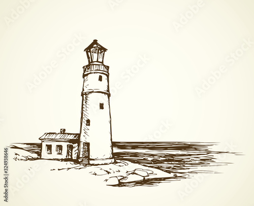 Lighthouse. Vector drawing