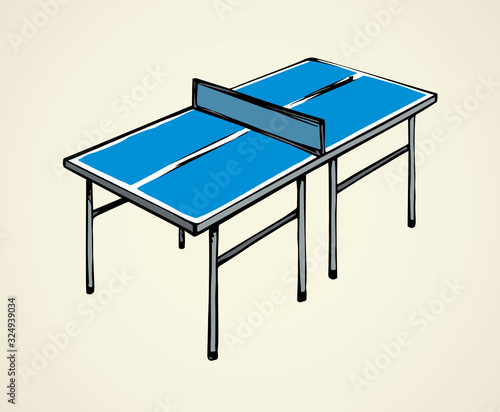 Tennis table. Vector drawing