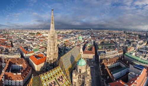 Panoramic aerial view of St. Stephen's Cathedral, Vienna, Austria photo