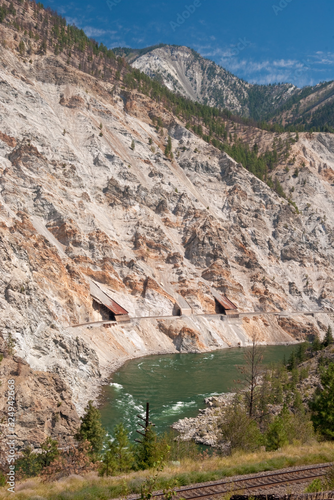 Fragment of Pacific Canada Railway and Thomson river. Fragment of Pacific Canada Railway and Thomson river.