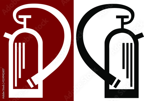 The fire extinguisher tube tool is an illustrated icon on a white background