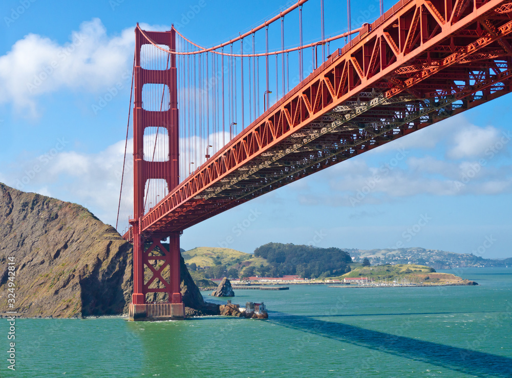 The Golden Gate Bridge in San Francisco with beautiful ocean in background