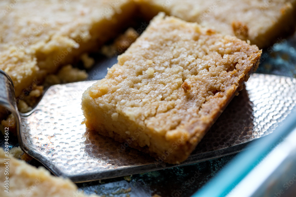 Close up view of classic shortbread Close up view of classic shortbread