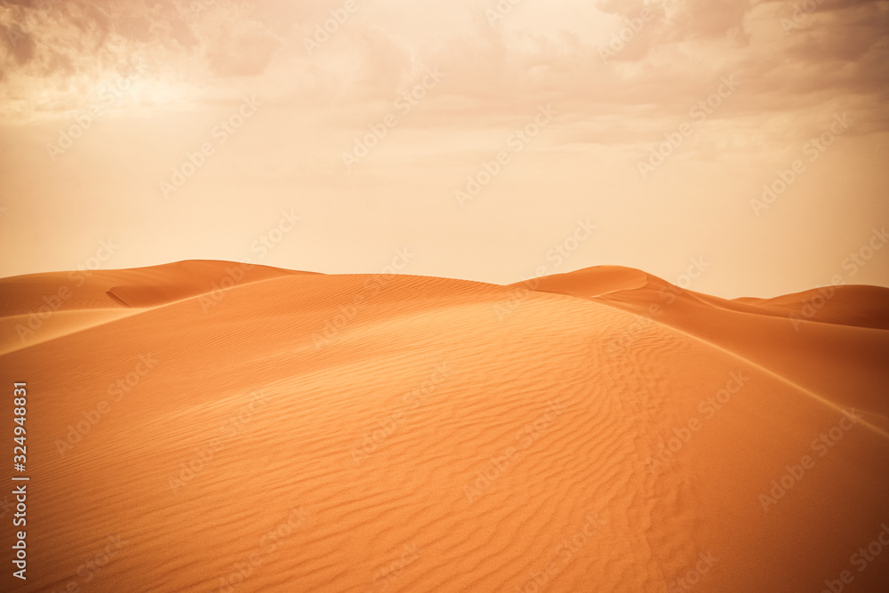 Naklejka Wydmy pustyni Tło - Piękna arabska pustynia