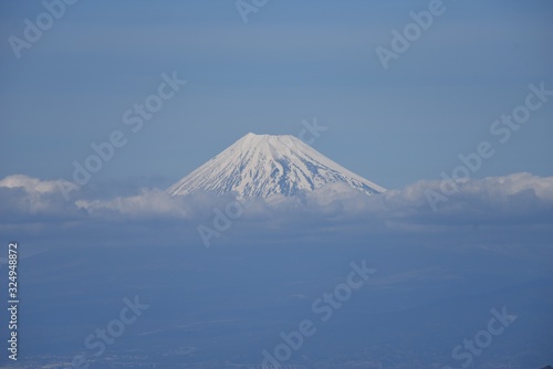 Mt. Fuji of the crown snow taken in Izu Peninsula in February.