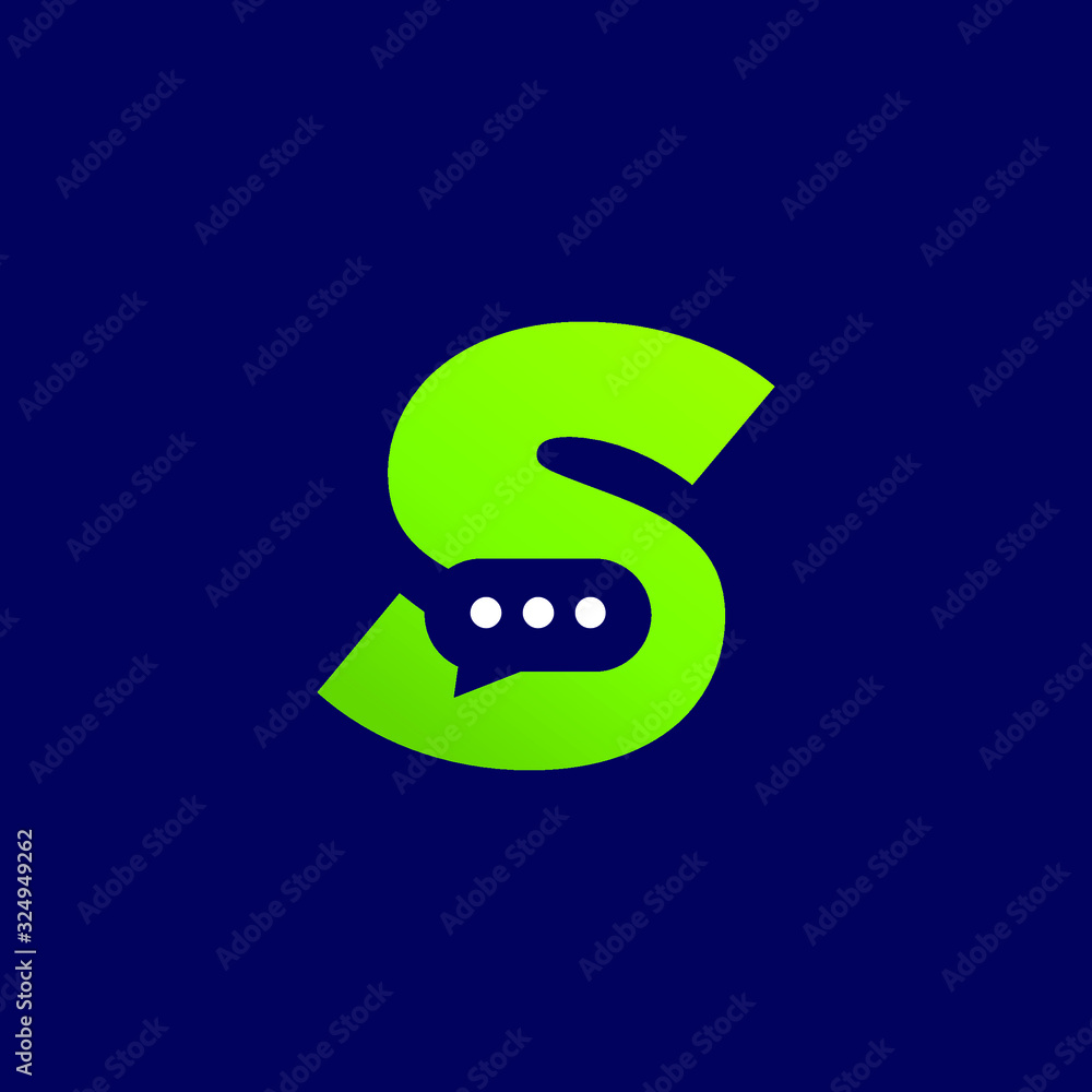 Initial Letter S Chat Logo Design Initial Letter S Chat Logo Design