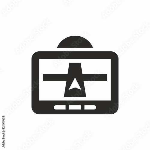 Car SAT NAV, GPS navigation icon. Vector icon isolated on white background.