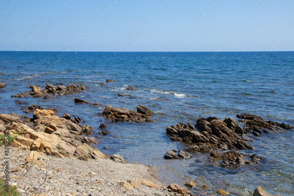 stony coast line of Sardinia island, Tyrrhenian coast, Italy stony coast line of Sardinia island, Tyrrhenian coast, Italy