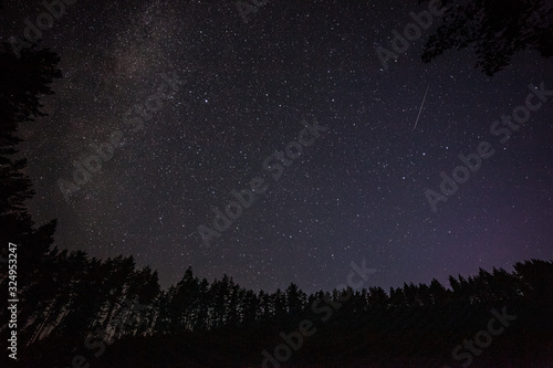 one million stars at night. long exposure. Meteor shower. Milky way