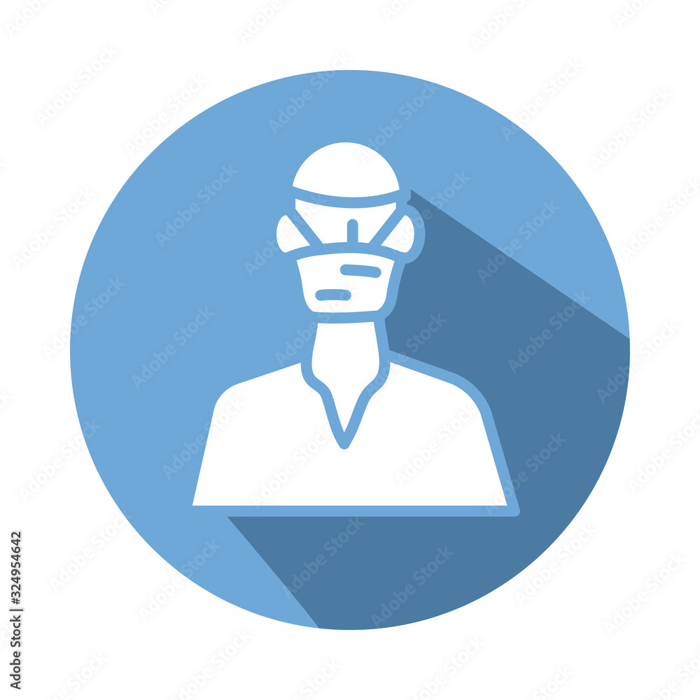 surgeon worker character block style icon surgeon worker character block style icon