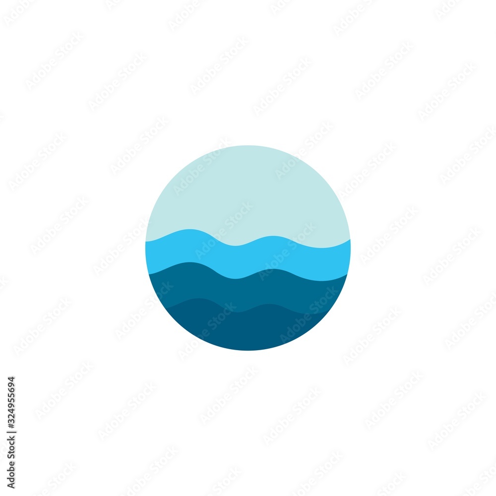Water Wave Logo Template. vector Icon illustration